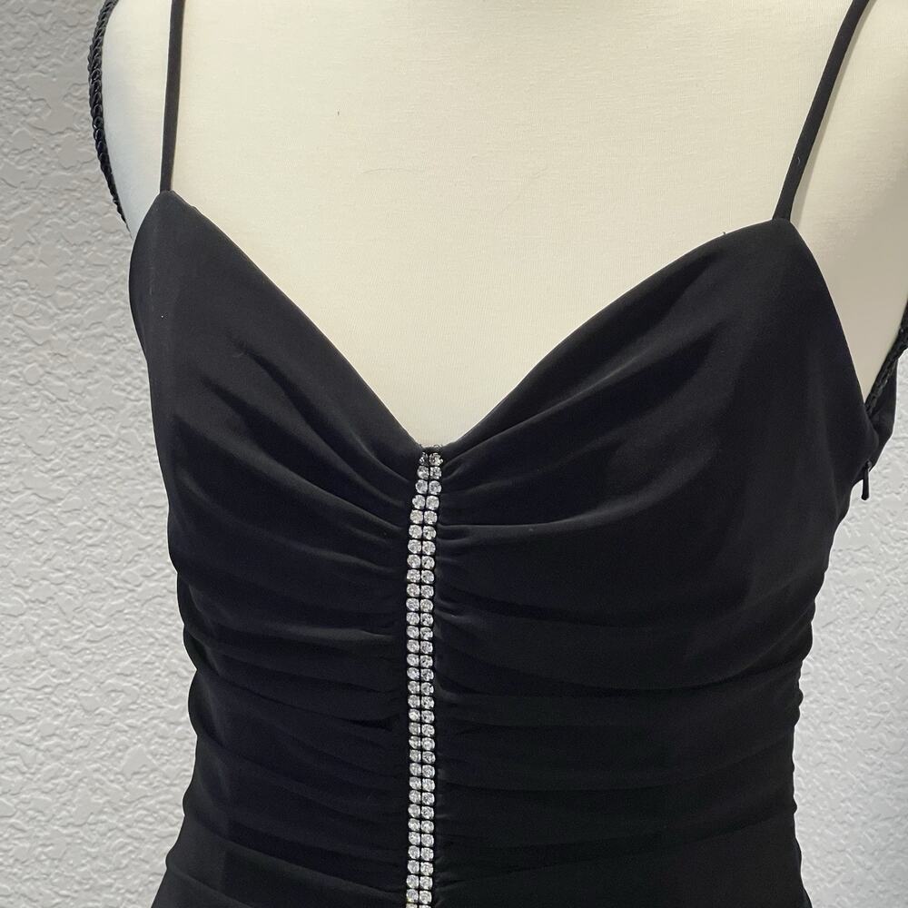 Scott McClintock USA Women's Size 10 Black Mermaid Maxi Evening Gown Rhinestones - Picture 3 of 16